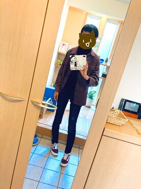 「アイテム（ミリタリージャケット、パープル系）」を使った、susisukiyoさん（レディース・166cm）の冬コーディネート