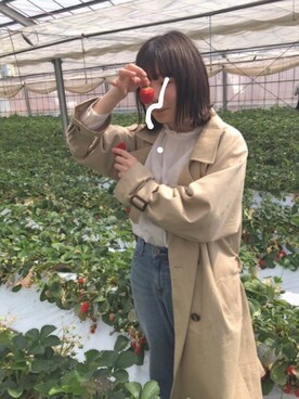 「アイテム（トレンチコート）」を使った、ぺーちゃんさん（レディース・150cm・20代）の春コーディネート