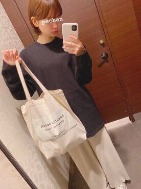 「a.g.plus（エージープラス）のアイテム（パンツ）」を使った、ぺーちゃんさん（レディース・150cm）の秋コーディネート