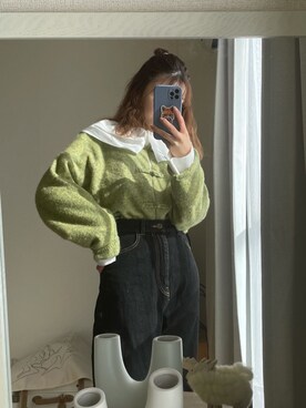 「襟抜きシャツ」｜澪（ﾚｲ）さん（レディース・153cm）の冬コーディネート