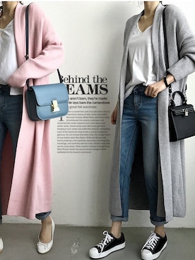 「ロングカーディガン」｜オシャレ製作所(osharefactory)さん（レディース・164cm）の冬コーディネート