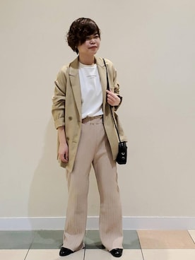 「2021春新作」｜「アイテム（ジャケット/アウター）」を使った、coen りょうまるさん（レディース・158cm）の春コーディネート
