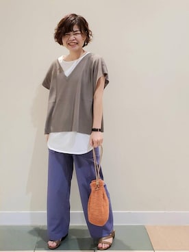 「ベーシックカラー」｜coen りょうまるさん（レディース・158cm）の夏コーディネート