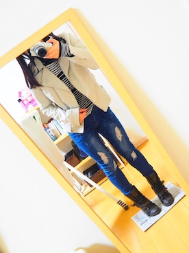 「カッコイイ女子」｜「アイテム（その他）」を使った、のあさん（レディース・154cm）の冬コーディネート