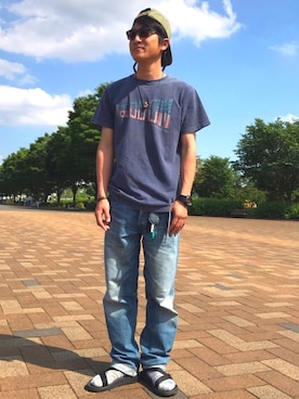 「Gramicci（グラミチ）のアイテム（サンダル）」を使った、H.Aさん（メンズ・170cm）の秋コーディネート