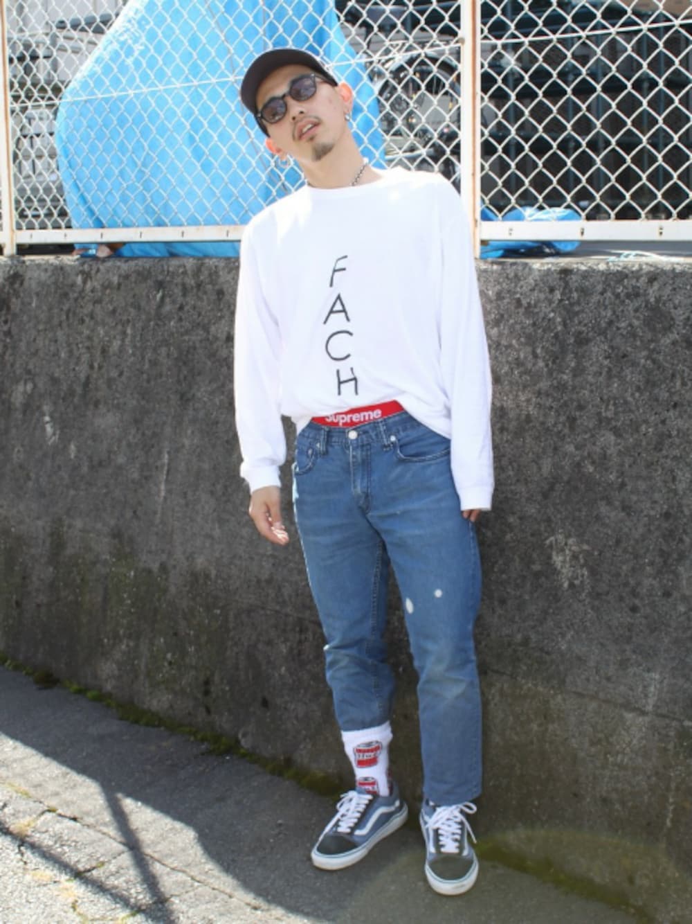 Supreme のボクサーパンツ（レッド系）を使ったメンズ人気