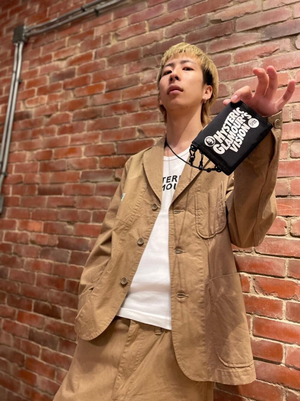 「セットアップ、シンプルコーデ、カジュアルコーデ、ヒステリックグラマー、hysteric glamour」｜「HYSTERIC GLAMOURのHYSロゴ タンクトップ（タンクトップ、ホワイト系）」を使った、tomoyaさん（メンズ・174cm）の夏コーディネートの1枚目の写真
