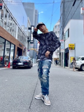 「ロンt」｜「アイテム（財布/小物）」を使った、tomoyaさん（メンズ・174cm）の秋コーディネート