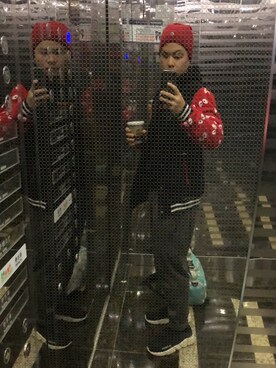 「AAPE BY A BATHING APE（エーエイプバイアベイシングエイプ）のアイテム（帽子）」を使った、pokemanさん（メンズ・165cm）の冬コーディネート