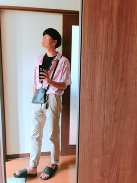 「unrelaxing（アンリラクシング）のアイテム（アクセサリー）」を使った、ふじさん（メンズ・179cm）の夏コーディネート