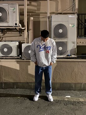 「KEBOZのアイテム（トップス、グレー系）」を使った、tokuさん（メンズ）の春コーディネート