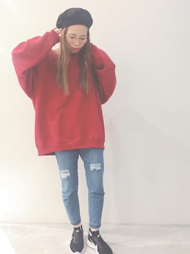 「SEVENDAYS=SUNDAY（セブンデイズサンデイ）のアイテム（スウェット）」を使った、kawaharaさん（レディース・160cm）の秋コーディネート