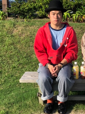 「アイテム（ローファー）」を使った、かいーんさん（メンズ・168cm・10代）の秋コーディネート