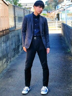 「ZARA（ザラ）のアイテム（ピーコート）」を使った、ryuさん（メンズ・174cm）の冬コーディネート