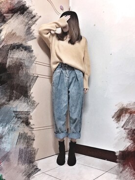 「amai（-）のアイテム」を使った、Vivi Huさん（レディース・159cm）の冬コーディネート