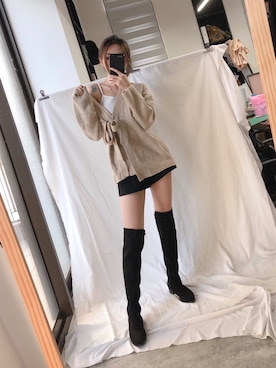 「amai（-）のアイテム」を使った、Vivi Huさん（レディース・159cm）の秋コーディネート