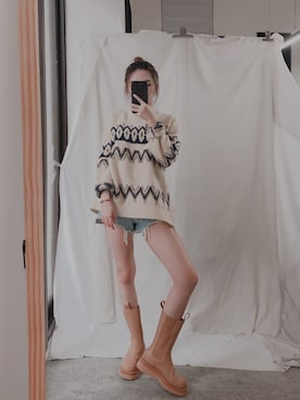 「amai（-）のアイテム」を使った、Vivi Huさん（レディース・159cm）の冬コーディネート