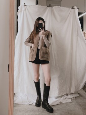 「amai（-）のアイテム」を使った、Vivi Huさん（レディース・159cm）の冬コーディネート