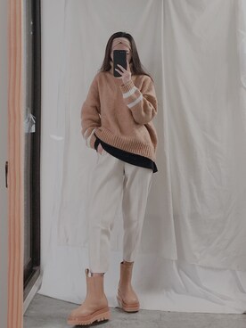 「amai（-）のアイテム」を使った、Vivi Huさん（レディース・159cm）の冬コーディネート