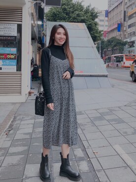 「amai（-）のアイテム」を使った、Vivi Huさん（レディース・159cm）の冬コーディネート