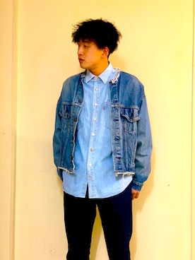 「コロナに負けない」｜「アイテム（デニムジャケット）」を使った、Nakedさん（メンズ・178cm）の春コーディネート