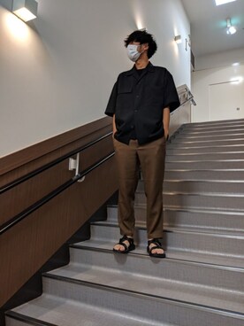 「アイテム（スラックス）」を使った、morige1983さん（メンズ・178cm・30代）の夏コーディネート