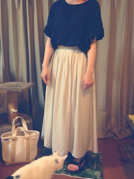 「Lands' End（ランズエンド）のアイテム（バッグ）」を使った、secoさん（レディース・158cm）の夏コーディネート