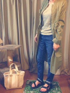 「Lands' End（ランズエンド）のアイテム（バッグ）」を使った、secoさん（レディース・158cm）の夏コーディネート