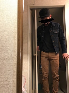 「UNIQLO（ユニクロ）のアイテム（デニムジャケット、ブルー系）」を使った、Kokiさん（メンズ・170cm）の冬コーディネート