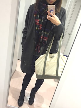 「学校」｜「アイテム（チェスターコート）」を使った、Mさん（レディース・157cm）の冬コーディネート