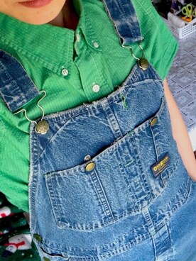 「OSHKOSH（オシュコシュ）のアイテム（オールインワン・サロペット）」を使った、貧民さん（レディース・165cm）の春コーディネート