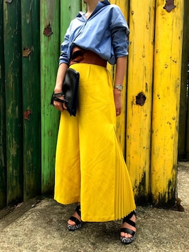 「Radiate（ラディエイト）のアイテム（パンツ）」を使った、まめくまさん（レディース・163cm）の夏コーディネート