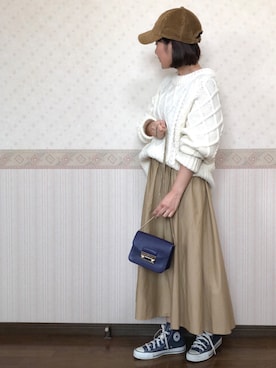 「コーデュロイキャップ」｜uaさん（レディース・153cm）の冬コーディネート