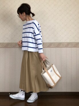 「ボーター」｜「アイテム（その他）」を使った、uaさん（レディース・153cm）の春コーディネート