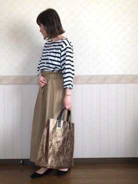 「リップスター」｜「アイテム（バレエシューズ）」を使った、uaさん（レディース・153cm）の春コーディネート