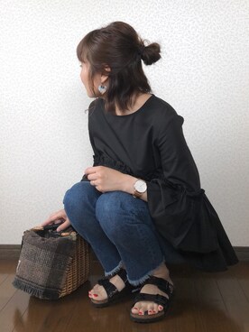 「Furbo design（フルボデザイン）のアイテム」を使った、uaさん（レディース・153cm）の春コーディネート