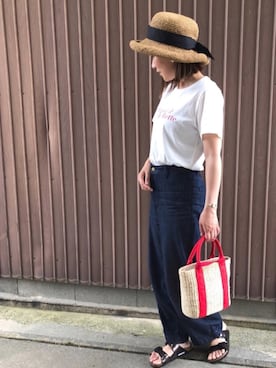 「2018ss」｜「アイテム（帽子）」を使った、uaさん（レディース・153cm）の春コーディネート