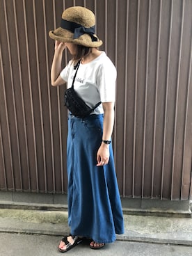 「2018ss」｜「アイテム（アクセサリー）」を使った、uaさん（レディース・153cm）の夏コーディネート