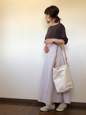 「CONVERSE（コンバース）のconverse（コンバース） ALL STAR OX（オールスターOX）（スニーカー）」を使った、uaさん（レディース・153cm）の夏コーディネート