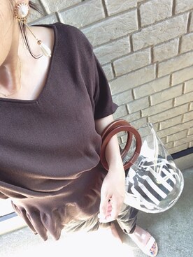 「S.Vingt-sept（エスヴァンセット）のアイテム」を使った、uaさん（レディース・153cm）の夏コーディネート
