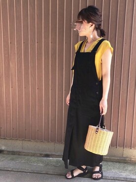 「サニーレーベル」｜「アイテム（ジャンパースカート）」を使った、uaさん（レディース・153cm）の夏コーディネート