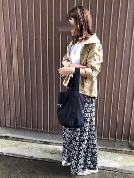 「CONVERSE（コンバース）のconverse（コンバース） ALL STAR OX（オールスターOX）（スニーカー）」を使った、uaさん（レディース・153cm）の秋コーディネート