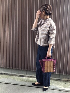 「Rougevif」｜「アイテム（バレエシューズ）」を使った、uaさん（レディース・153cm）の秋コーディネート