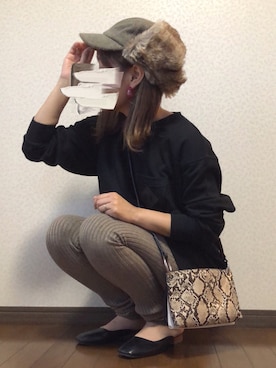 「14+（イチヨンプラス）のアイテム（トップス）」を使った、uaさん（レディース・153cm）の秋コーディネート