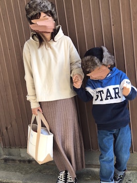 「SLOBE IENA（スローブイエナ）の30/10裏毛フードパーカー◆（パーカー）」を使った、uaさん（レディース・153cm）の秋コーディネート