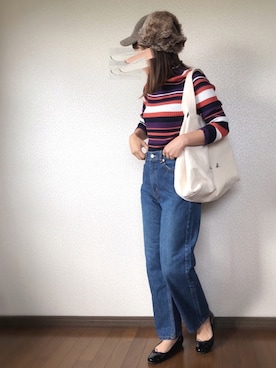 「14+（イチヨンプラス）のアイテム（トップス）」を使った、uaさん（レディース・153cm）の秋コーディネート