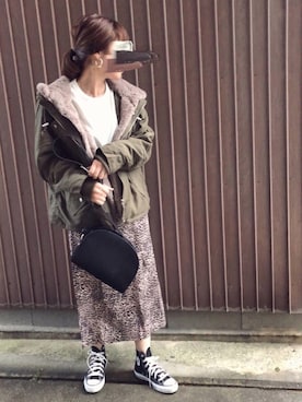 「reca（レカ）のアイテム（モッズコート）」を使った、uaさん（レディース・153cm）の冬コーディネート
