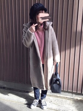 「アンゴラ」｜uaさん（レディース・153cm）の冬コーディネート
