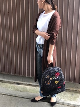 「Desigual（デシグアル）のアイテム（バックパック/リュック）」を使った、uaさん（レディース・153cm）の秋コーディネート