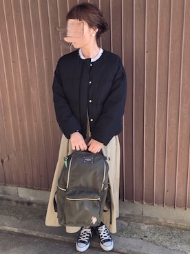 「CONVERSE（コンバース）のconverse（コンバース） ALL STAR OX（オールスターOX）（スニーカー）」を使った、uaさん（レディース・153cm）の冬コーディネート